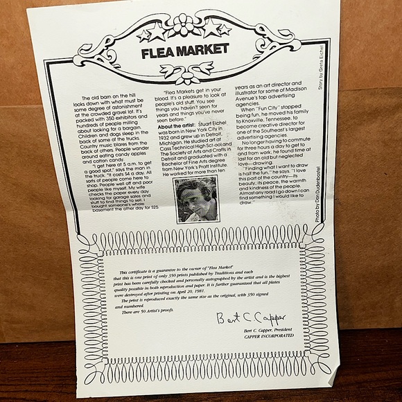 RARE Vintage Flea Market Detailed Framed Drawing Signed - Picture 13 of 15